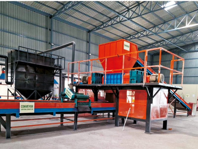 Prakash e-waste recycling factory machines inside